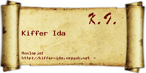 Kiffer Ida névjegykártya